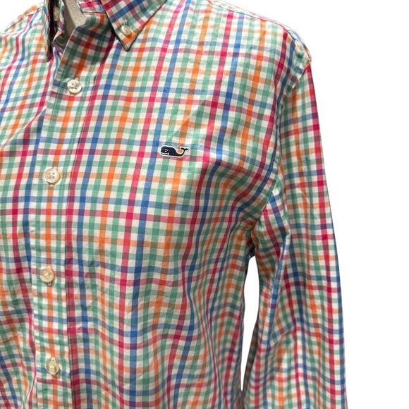 Vineyard Vines Slim Fit Gingham Whale Shirt | Size Small - Picture 5 of 7